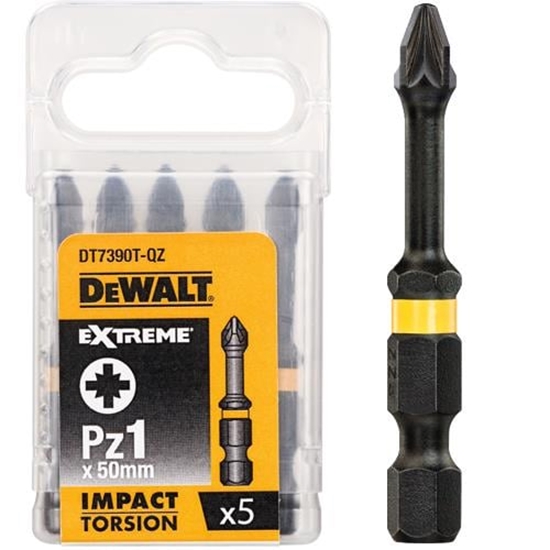 Picture of Dewalt Udarowe kocówki wkrtarskie Torsion PZ1x50mm 5szt. (DT7390T)