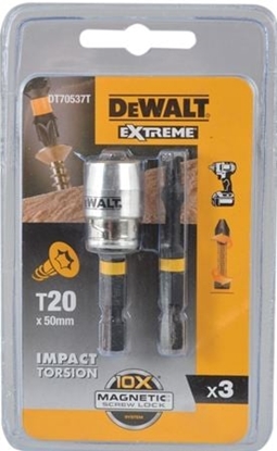 Picture of Dewalt Zestaw kocówek wkrtarskich 2xT20/50mm + uchwyt - DT70537T