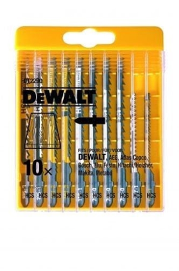 Изображение Dewalt Zestawy brzeszczotów do wyrzynarek 10 sztuk do drewna 2xDT2177, DT2166, DT2165, DT2075 + 1xDT2050, DT2168 - DT2290