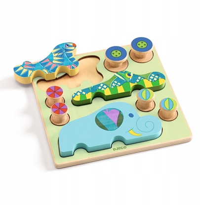 Attēls no Djeco Drewniana ukadanka - Gra konstrukcyjna - Zwierzta