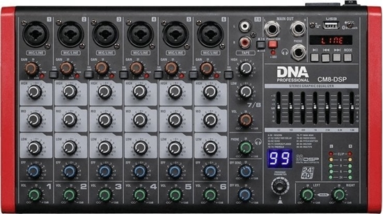 Picture of DNA DNA CM8-DSP mikser audio 8 kanaów USB MP3 Bluetooth Phantom