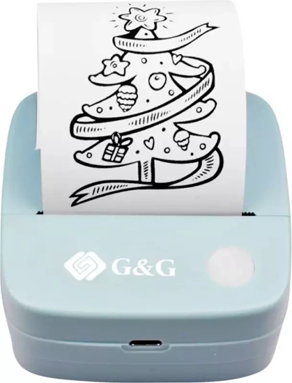 Picture of Drukarka etykiet G&G Mini Thermodrucker GA-SD001BL jasnoniebieski - w tym 4 rolki