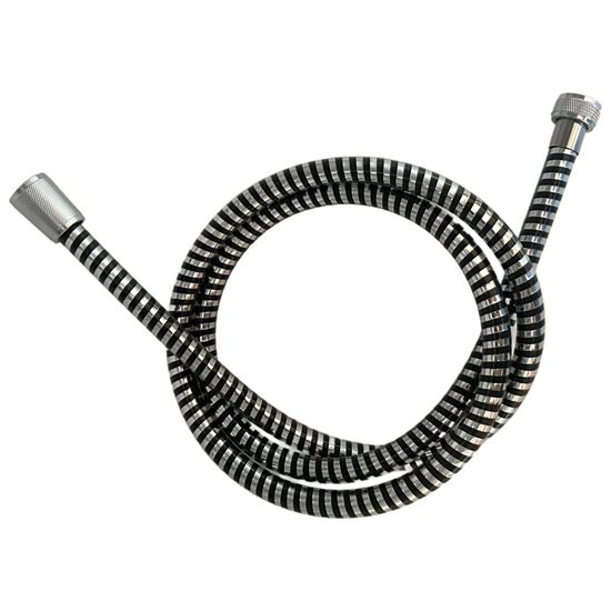 Picture of Dušas pievads AB PVC 150cm, hromēts|melns