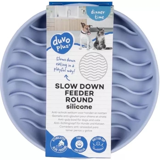 Picture of Duvo+ Miska spowalniajca okrga 19.5x19.5x3.5cm NIEBIESKA