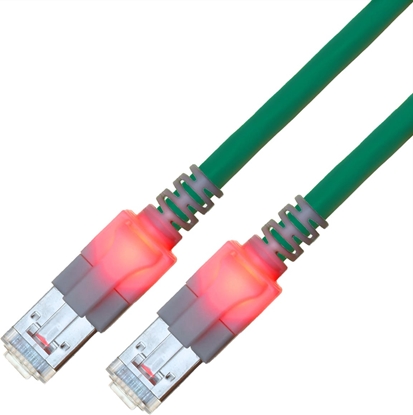 Attēls no Easylan S/FTP DualBoot LED Patch Cable Cat.6 (Class E), LSOH, turquoise, 7 m