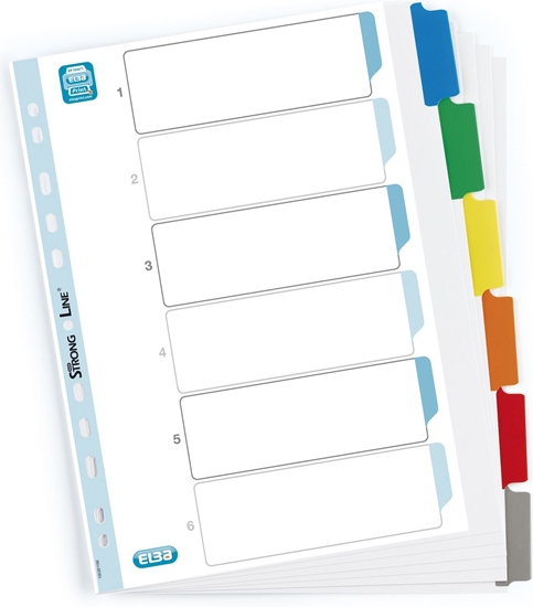 Picture of Elba Przekadki kartonowe Elba A4+ mylar, kolorowe, 6 kart, wzmocnione indeksy