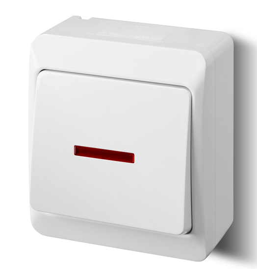 Picture of Elektro-Plast cznik natynkowy NT Hermes 1-biegunowy schodowy podwietlany biay (0341-02)