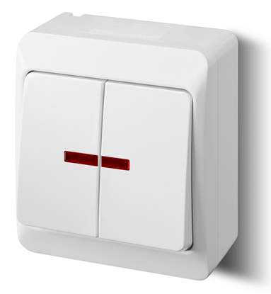 Picture of Elektro-Plast cznik natynkowy NT Hermes wiecznikowy podwietlany biay (0342-02)