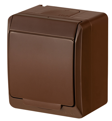 Picture of Elektro-Plast Gniazdo natynkowe GNT Hermes 2P+Z schuko brzowe (0324-06)