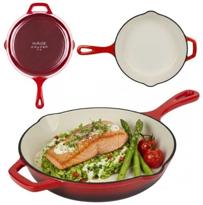 Изображение EMALIOWANA PATELNIA ELIWNA 26cm HAGE CZERWONA