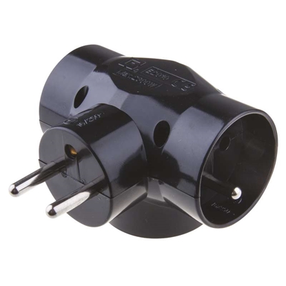 Изображение Emos Rozganik E2010 3 gniazda okrge czarny - 1905030050