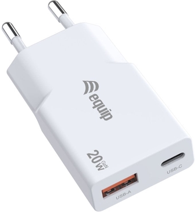 Attēls no Equip Ladegerät 2Port  20W GaN Slim,1xUSB-C PD/1xUSB-A  weiß