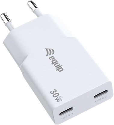 Attēls no Equip Ladegerät 2Port  30W GaN Slim,1xUSB-C PD          weiß