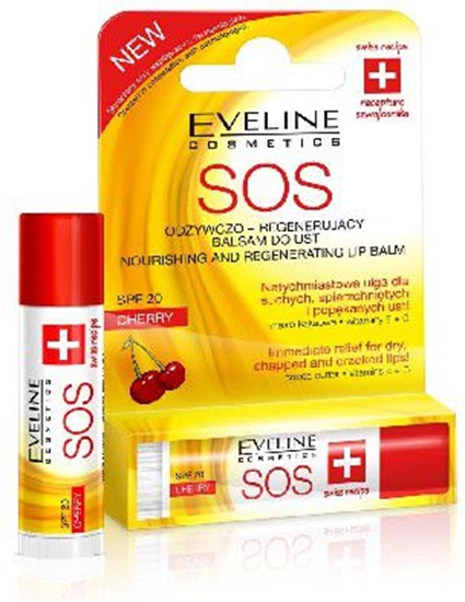 Изображение Eveline Pomadka - balsam ochronny do ust SOS cherry 4,5 ml