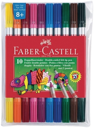 Attēls no Faber-Castell FLAMASTRY DWUSTRONNE ETUI 10 SZT FABER CASTELL