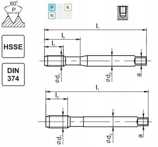 Изображение Fanar GWINTOWNIK UNF 1/2-20 DIN-374C R40 (2B) HSSE 800