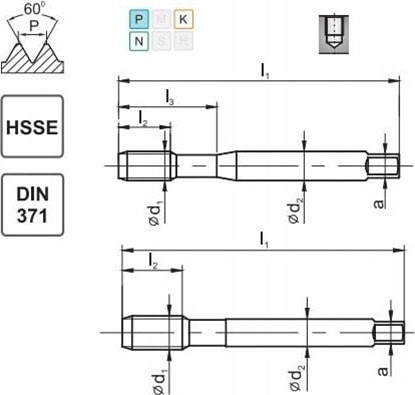 Attēls no Fanar GWINTOWNIK UNF 3/8-24 DIN-371C R40 (2B) HSSE 800