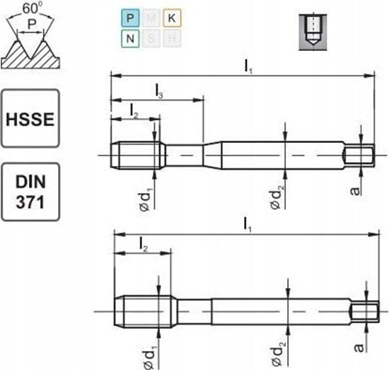Picture of Fanar GWINTOWNIK UNF 3/8-24 DIN-371C R40 (2B) HSSE 800