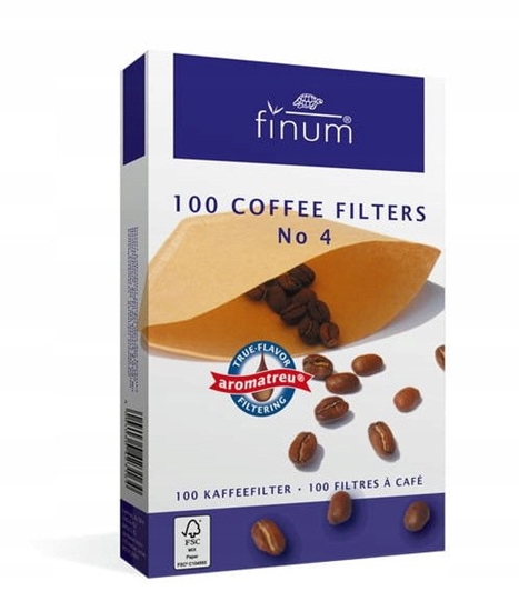 Изображение Finum Filtry do kawy No.4 Brzowe - 100szt.