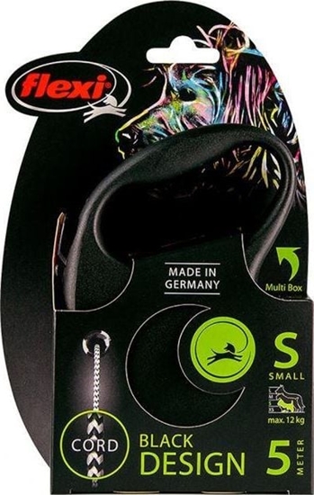 Изображение Flexi Smycz automatyczna Black Design S linka 5 m kol. czarny