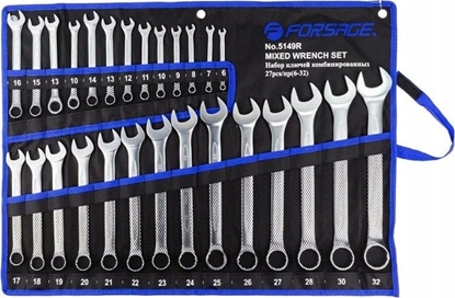 Attēls no Forsage Zestaw kluczy pasko-oczkowych 27el. (6-32mm) na pótnie (2 z grzechotk)