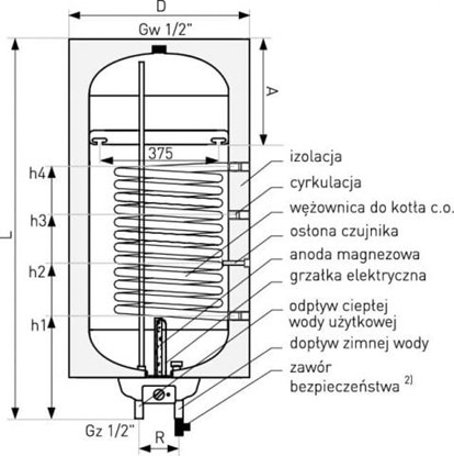 Изображение Galmet Wymiennik c.w.u. z wownic spiraln wiszcy SGW(S) 80L prawy (06-084670)