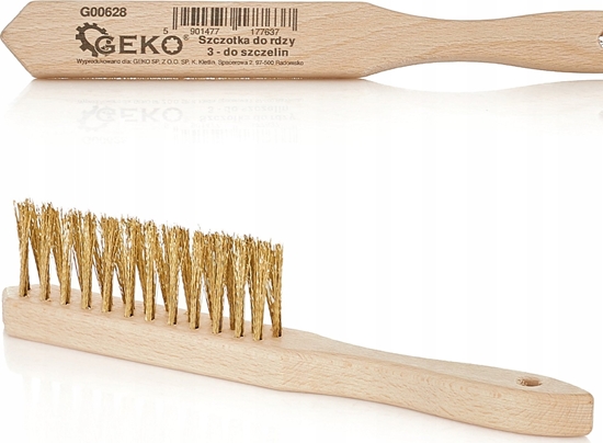 Picture of Geko Szczotka do rdzy druciana óta 3 rzdy do szczelin drewno (50/120)