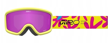Attēls no Giro Gogle zimowe juniorskie GIRO CHICO 2.0 YELLOW FLOWERS (OTG) (Cylindrical) (Szyba lustrzana kolorowa AMBER PINK 19-42% S2)