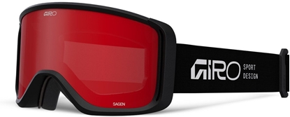 Attēls no Giro Gogle zimowe SAGEN BLACK STACKED (OTG) (Cylindrical) szyba AMBER SCARLET 19-42% S2 + szyba YELLOW 80-99% S0 (2025/2026)