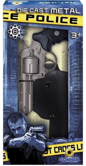 Picture of Gonher Metalowy rewolwer policyjny z kabur - 239880