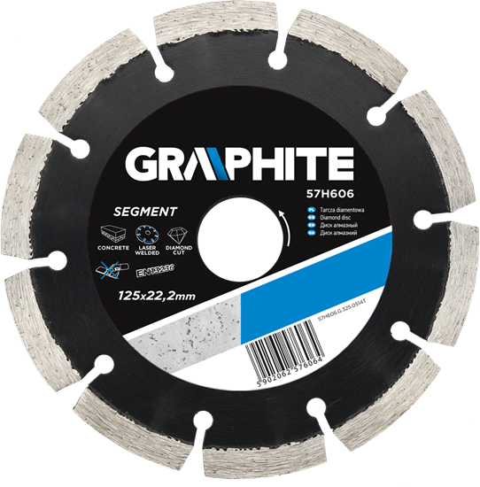 Picture of Graphite Tarcza diamentowa 125x22,2mm segmentowa spawana laserowo - 57H606
