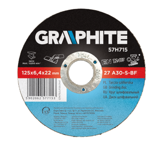 Picture of Graphite Tarcza szlifierska do metalu 125x6.4x22.2mm (57H715)