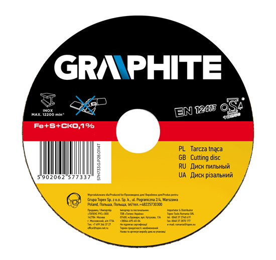 Picture of Graphite Tarcza tnca do metalu 125x0,8x22,2mm 57H690