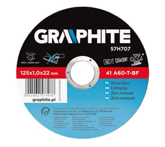 Picture of Graphite Tarcza tnca do metalu 125x1.6x22 mm 41 A60-T-BF (57H700)