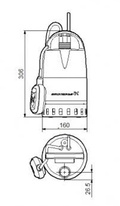 Attēls no Grundfos Pompa zatapialna UNILIFT CC5-A1 1X230V z pywakiem 96280966
