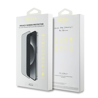 Picture of Guess Screen Protector 2.5D PRIVACY for iPhone 16 / Black