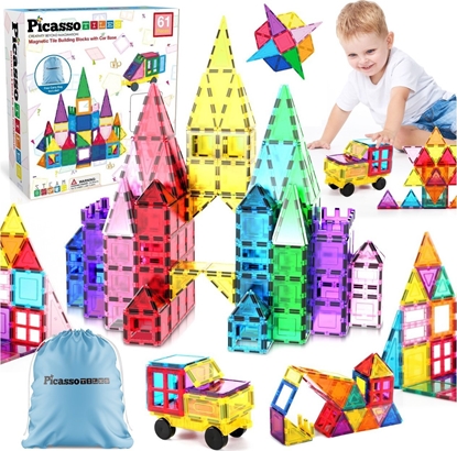 Attēls no Happy Kiddo PC61 KLOCKI MAGNETYCZNE 61w1 PICASSO TILES