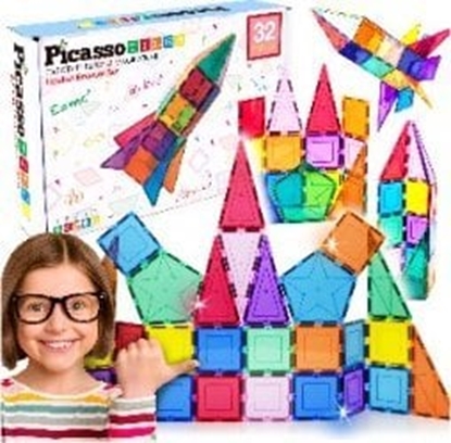 Attēls no Happy Kiddo PT32 KLOCKI MAGNETYCZNE 32w1 PICASSO TILES