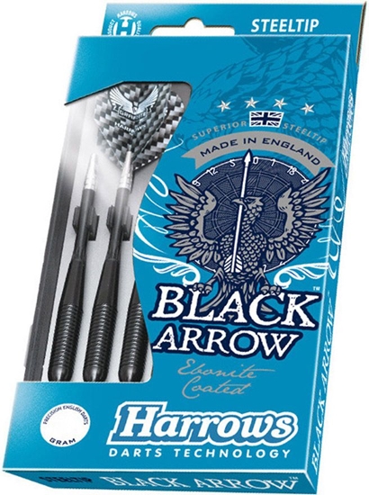 Изображение Harrows Rzutki Steeltip Black Arrows czarne 23g