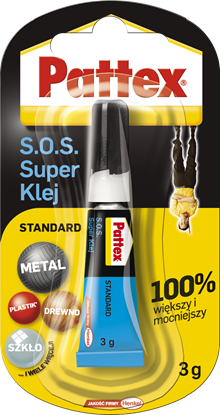 Picture of Henkel Klej uniwersalny byskawiczny PATTEX S.O.S. Super Klej Standard 3g
