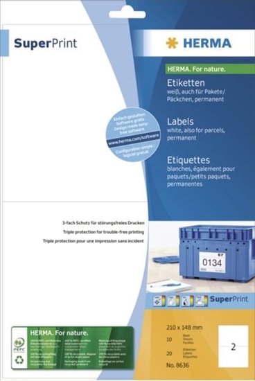 Picture of Herma Etykiety Premium 8636, A4, biae, 210 x 148 mm, papier matowy, 20 szt. (8636)