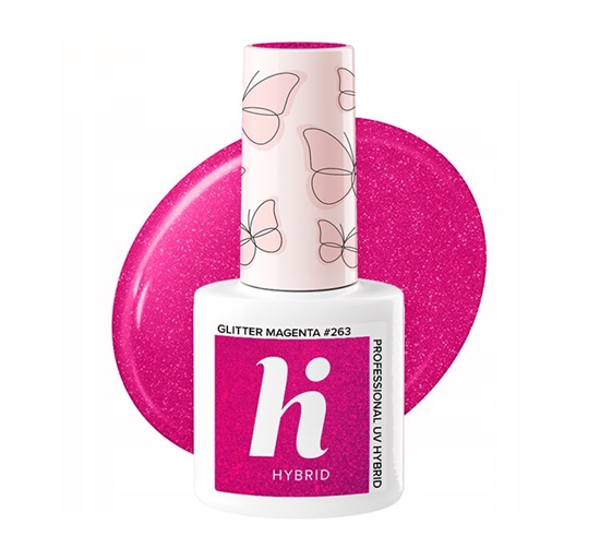 Picture of Hi Hybrid Hi Hybrid Lakier hybrydowy Butterfly #263 Glitter Magenta 5ml