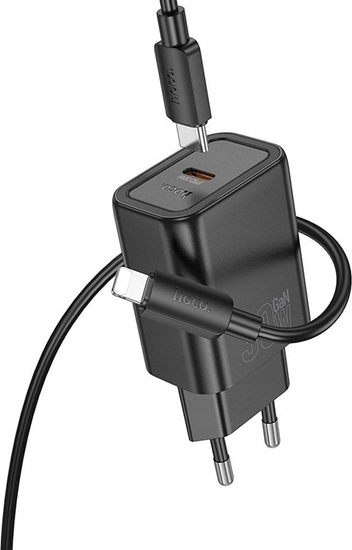 Picture of HOCO adowarka sieciowa Typ C + kabel Typ C do Lightning PD QC 30W N62 czarna