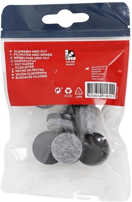 Attēls no Home It ruba z filcem czarna Ø28 mm x 8 stk