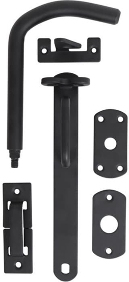 Picture of HOME It® Stalddørsgreb i matsort med skruer 40-90 mm zinkbehandlet carbonstål