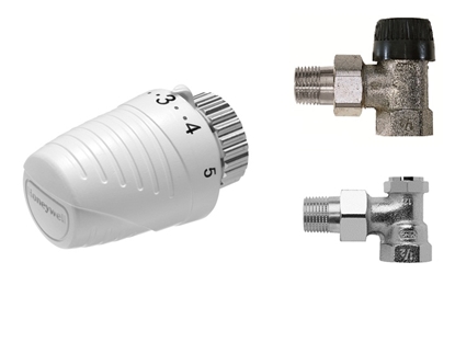 Изображение Honeywell Gowica termostatyczna Thera4 + zawór grzejnikowy + zawór powrotny (VTL320EA15)