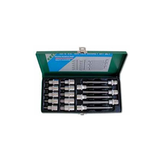 Picture of Honiton Zestaw nasadek trzpieniowych imbusowych hex 1/2" H5-H19 krótkie i dugie 16szt. (H0016)