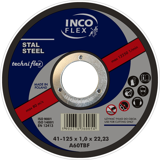 Picture of Inco Flex Tarcza do cicia stali typ 41 125x3,2x22,23mm - M41-125-3,2-22A30R