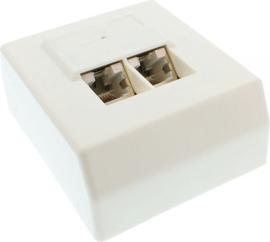 Picture of InLine Gniazdo 2x RJ45, biay (74202)