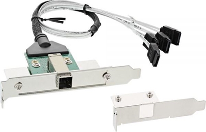 Attēls no InLine SAS HD Bracket z Kabel zewn. SFF-8644 - wewn. 4x SATA 0.5m (27659B)